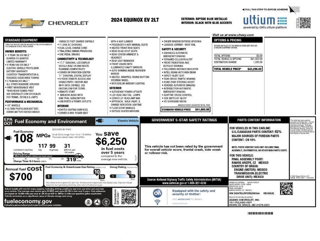 chevrolet equinox ev 2024 3GN7DLRP5RS290544 image chevrolet equinox ev 2024 3GN7DLRP5RS290544 image